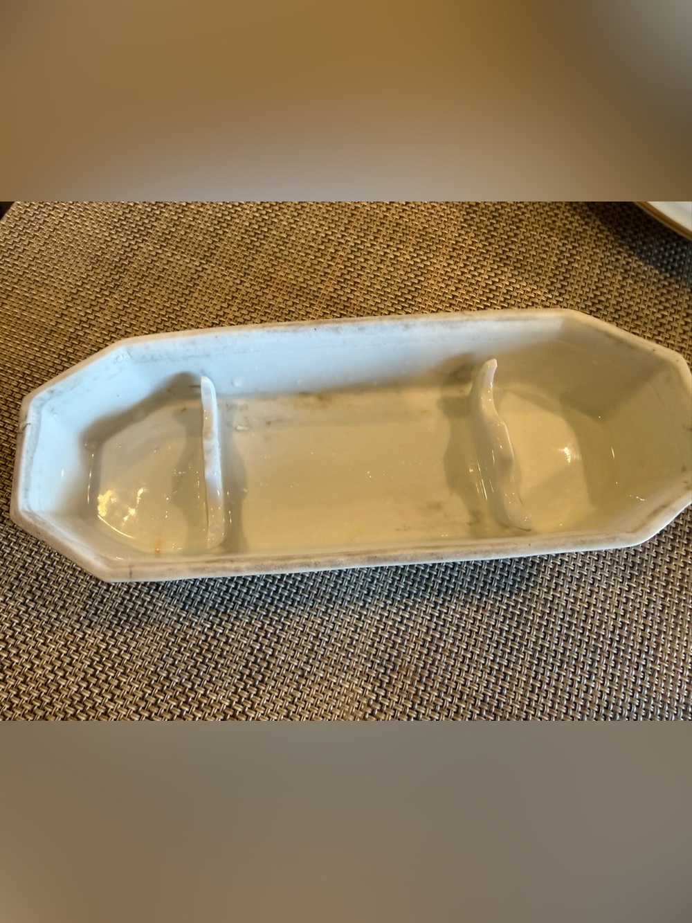 Antique French White Fine Porcelain Toothbrush Holder, - Picture 2 of 3